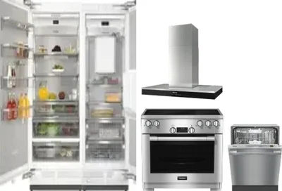 5 Piece Package Includes Refrigerator, Freezer, Range, Hood And Dishwasher