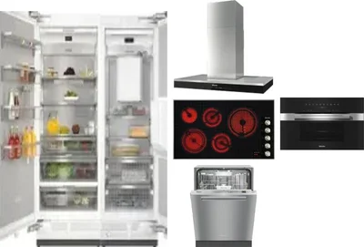 6 Piece Package Includes Refrigerator, Freezer, Cooktop, Wall Oven, Hood And Dishwasher