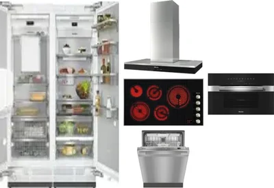 6 Piece Package Includes Refrigerator, Freezer, Cooktop, Wall Oven, Hood And Dishwasher