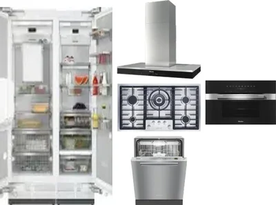 6 Piece Package Includes Refrigerator, Freezer, Cooktop, Wall Oven, Hood And Dishwasher