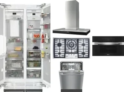 6 Piece Package Includes Refrigerator, Freezer, Cooktop, Wall Oven, Hood And Dishwasher
