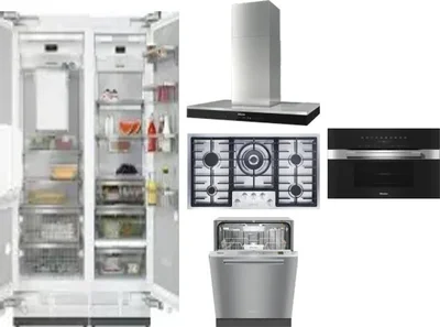 6 Piece Package Includes Refrigerator, Freezer, Cooktop, Wall Oven, Hood And Dishwasher