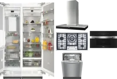 6 Piece Package Includes Refrigerator, Freezer, Cooktop, Wall Oven, Hood And Dishwasher