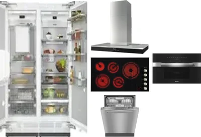 6 Piece Package Includes Refrigerator, Freezer, Cooktop, Wall Oven, Hood And Dishwasher