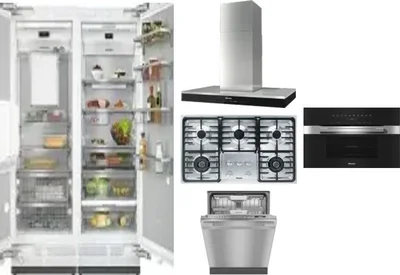 6 Piece Package Includes Refrigerator, Freezer, Cooktop, Wall Oven, Hood And Dishwasher
