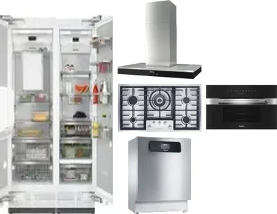 6 Piece Package Includes Refrigerator, Freezer, Cooktop, Wall Oven, Hood And Dishwasher