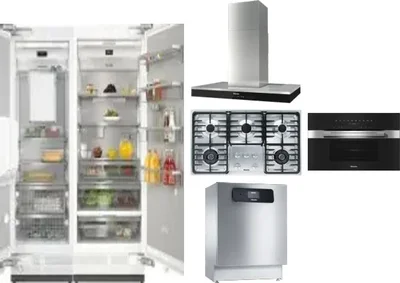 6 Piece Package Includes Refrigerator, Freezer, Cooktop, Wall Oven, Hood And Dishwasher
