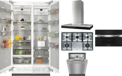 6 Piece Package Includes Refrigerator, Freezer, Cooktop, Wall Oven, Hood And Dishwasher