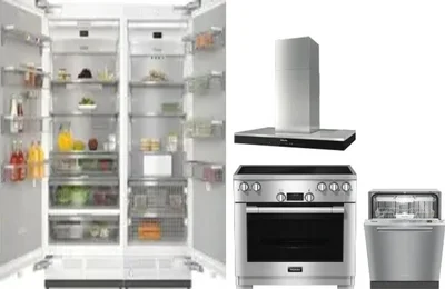 5 Piece Package Includes Refrigerator, Freezer, Range, Hood And Dishwasher