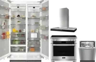 5 Piece Package Includes Refrigerator, Freezer, Range, Hood And Dishwasher