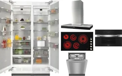 6 Piece Package Includes Refrigerator, Freezer, Cooktop, Wall Oven, Hood And Dishwasher
