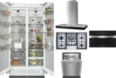 6 Piece Package Includes Refrigerator, Freezer, Cooktop, Wall Oven, Hood And Dishwasher