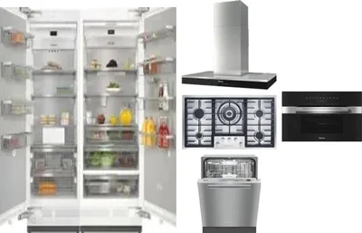 6 Piece Package Includes Refrigerator, Freezer, Cooktop, Wall Oven, Hood And Dishwasher