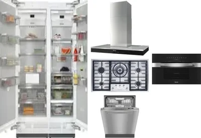6 Piece Package Includes Refrigerator, Freezer, Cooktop, Wall Oven, Hood And Dishwasher