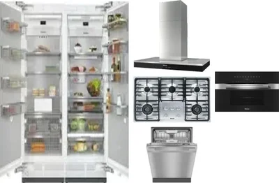 6 Piece Package Includes Refrigerator, Freezer, Cooktop, Wall Oven, Hood And Dishwasher