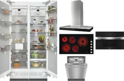 6 Piece Package Includes Refrigerator, Freezer, Cooktop, Wall Oven, Hood And Dishwasher