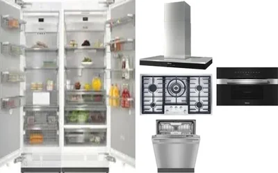 6 Piece Package Includes Refrigerator, Freezer, Cooktop, Wall Oven, Hood And Dishwasher