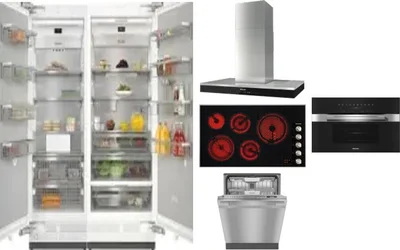 6 Piece Package Includes Refrigerator, Freezer, Cooktop, Wall Oven, Hood And Dishwasher