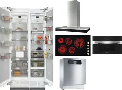 6 Piece Package Includes Refrigerator, Freezer, Cooktop, Wall Oven, Hood And Dishwasher
