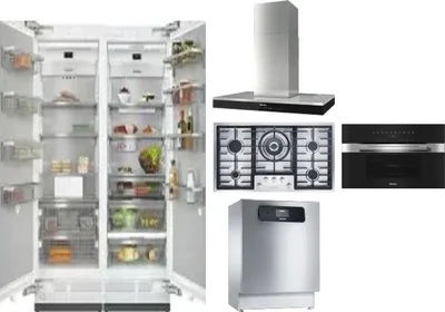 6 Piece Package Includes Refrigerator, Freezer, Cooktop, Wall Oven, Hood And Dishwasher