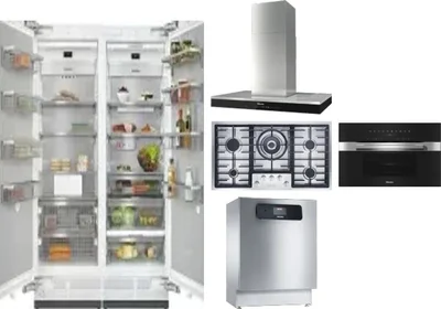 6 Piece Package Includes Refrigerator, Freezer, Cooktop, Wall Oven, Hood And Dishwasher