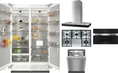 6 Piece Package Includes Refrigerator, Freezer, Cooktop, Wall Oven, Hood And Dishwasher