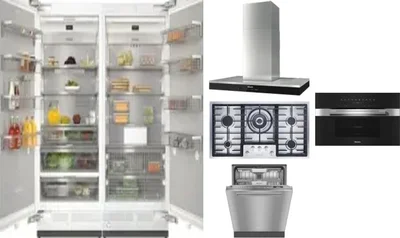 6 Piece Package Includes Refrigerator, Freezer, Cooktop, Wall Oven, Hood And Dishwasher