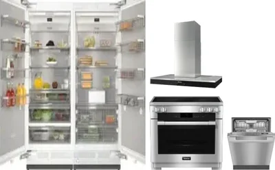 5 Piece Package Includes Refrigerator, Freezer, Range, Hood And Dishwasher