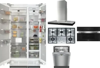 6 Piece Package Includes Refrigerator, Freezer, Cooktop, Wall Oven, Hood And Dishwasher