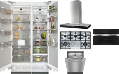 6 Piece Package Includes Refrigerator, Freezer, Cooktop, Wall Oven, Hood And Dishwasher