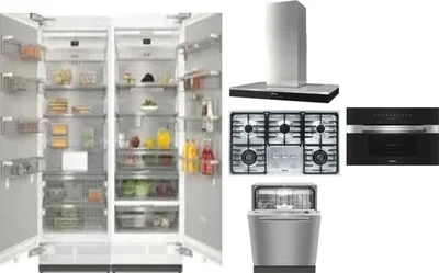 6 Piece Package Includes Refrigerator, Freezer, Cooktop, Wall Oven, Hood And Dishwasher
