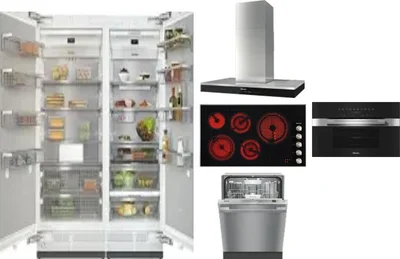 6 Piece Package Includes Refrigerator, Freezer, Cooktop, Wall Oven, Hood And Dishwasher