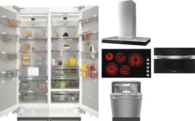 6 Piece Package Includes Refrigerator, Freezer, Cooktop, Wall Oven, Hood And Dishwasher