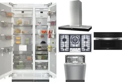 6 Piece Package Includes Refrigerator, Freezer, Cooktop, Wall Oven, Hood And Dishwasher