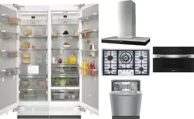 6 Piece Package Includes Refrigerator, Freezer, Cooktop, Wall Oven, Hood And Dishwasher