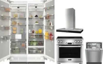 5 Piece Package Includes Refrigerator, Freezer, Range, Hood And Dishwasher