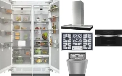 6 Piece Package Includes Refrigerator, Freezer, Cooktop, Wall Oven, Hood And Dishwasher