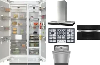 6 Piece Package Includes Refrigerator, Freezer, Cooktop, Wall Oven, Hood And Dishwasher