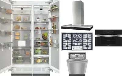 6 Piece Package Includes Refrigerator, Freezer, Cooktop, Wall Oven, Hood And Dishwasher