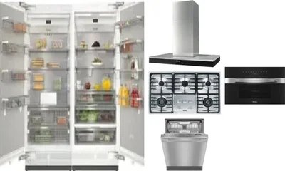 6 Piece Package Includes Refrigerator, Freezer, Cooktop, Wall Oven, Hood And Dishwasher