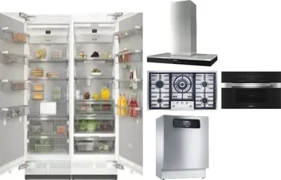6 Piece Package Includes Refrigerator, Freezer, Cooktop, Wall Oven, Hood And Dishwasher