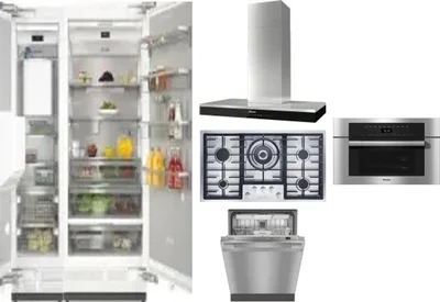 6 Piece Package Includes Refrigerator, Freezer, Cooktop, Wall Oven, Hood And Dishwasher