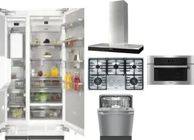 6 Piece Package Includes Refrigerator, Freezer, Cooktop, Wall Oven, Hood And Dishwasher