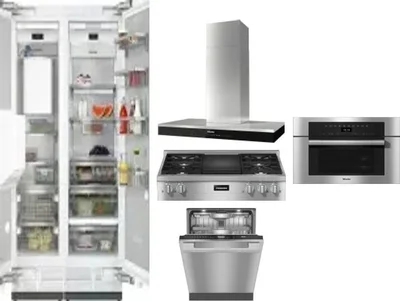 6 Piece Package Includes Refrigerator, Freezer, Cooktop, Wall Oven, Hood And Dishwasher