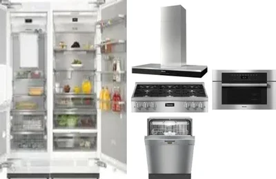 6 Piece Package Includes Refrigerator, Freezer, Cooktop, Wall Oven, Hood And Dishwasher