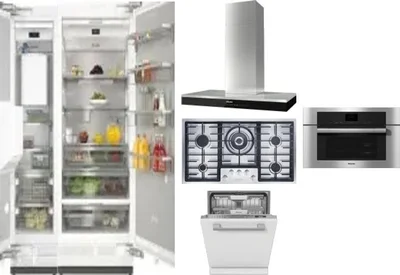 6 Piece Package Includes Refrigerator, Freezer, Cooktop, Wall Oven, Hood And Dishwasher