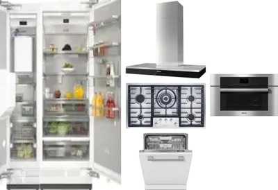 6 Piece Package Includes Refrigerator, Freezer, Cooktop, Wall Oven, Hood And Dishwasher
