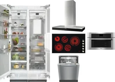 6 Piece Package Includes Refrigerator, Freezer, Cooktop, Wall Oven, Hood And Dishwasher