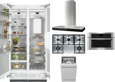 6 Piece Package Includes Refrigerator, Freezer, Cooktop, Wall Oven, Hood And Dishwasher