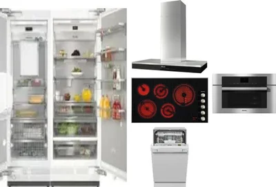 6 Piece Package Includes Refrigerator, Freezer, Cooktop, Wall Oven, Hood And Dishwasher